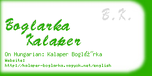 boglarka kalaper business card